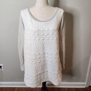 Merona Long Sleeve Quilted Cream Tunic Size XL